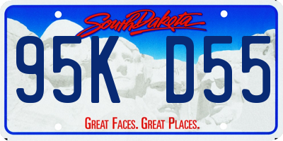 SD license plate 95KD55