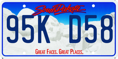 SD license plate 95KD58