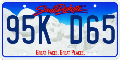 SD license plate 95KD65