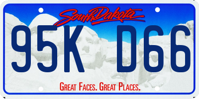 SD license plate 95KD66