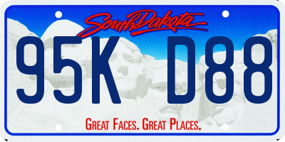 SD license plate 95KD88