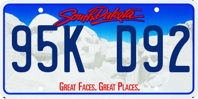 SD license plate 95KD92