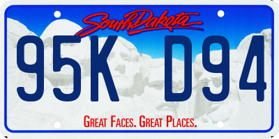SD license plate 95KD94