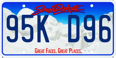 SD license plate 95KD96