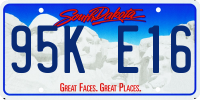 SD license plate 95KE16
