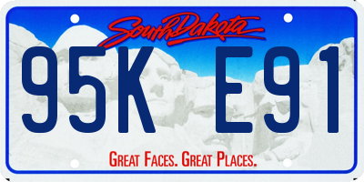 SD license plate 95KE91