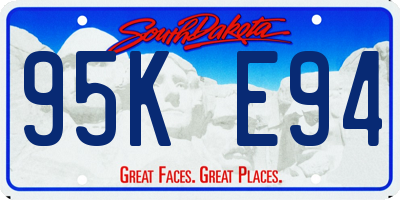 SD license plate 95KE94