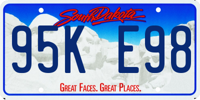 SD license plate 95KE98