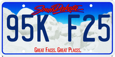 SD license plate 95KF25