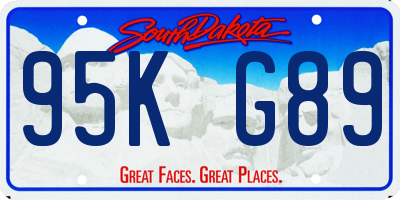 SD license plate 95KG89