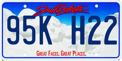 SD license plate 95KH22