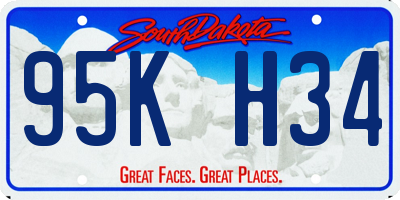 SD license plate 95KH34