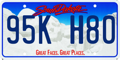 SD license plate 95KH80