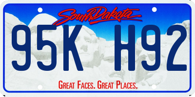 SD license plate 95KH92