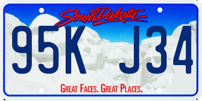 SD license plate 95KJ34