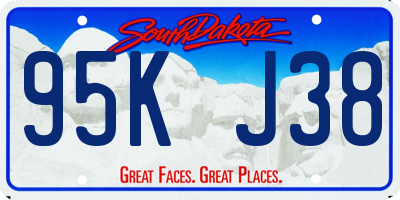 SD license plate 95KJ38