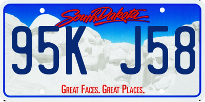 SD license plate 95KJ58