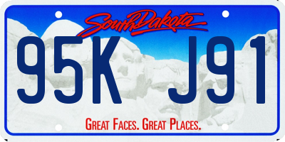 SD license plate 95KJ91