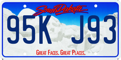 SD license plate 95KJ93