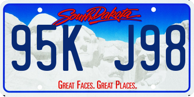 SD license plate 95KJ98