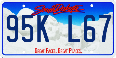 SD license plate 95KL67