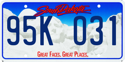 SD license plate 95KO31