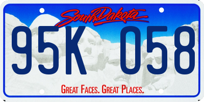 SD license plate 95KO58