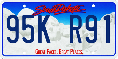 SD license plate 95KR91