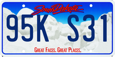 SD license plate 95KS31