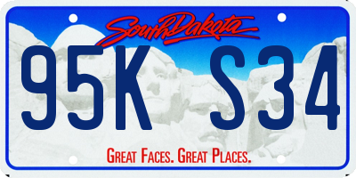 SD license plate 95KS34