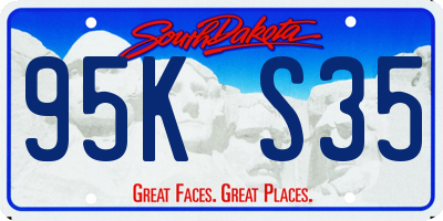 SD license plate 95KS35