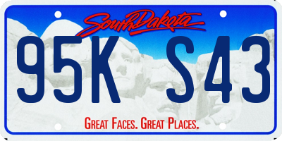 SD license plate 95KS43