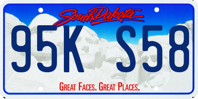 SD license plate 95KS58