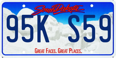 SD license plate 95KS59