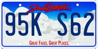 SD license plate 95KS62