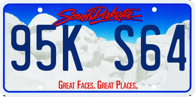 SD license plate 95KS64