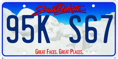 SD license plate 95KS67
