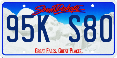 SD license plate 95KS80
