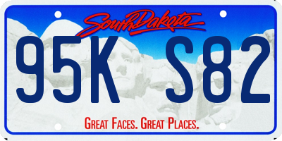 SD license plate 95KS82