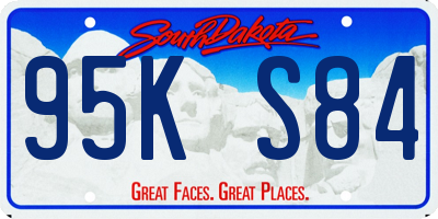SD license plate 95KS84
