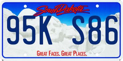 SD license plate 95KS86
