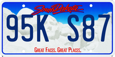 SD license plate 95KS87