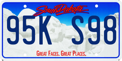 SD license plate 95KS98