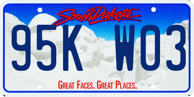 SD license plate 95KW03