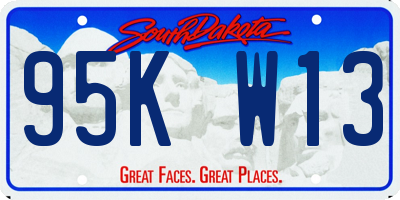 SD license plate 95KW13