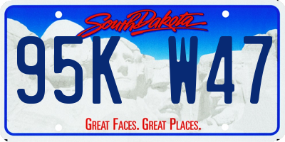 SD license plate 95KW47