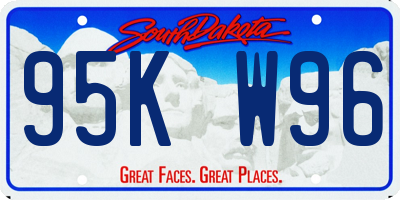 SD license plate 95KW96