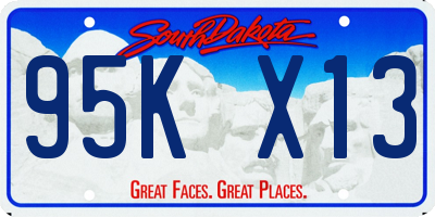 SD license plate 95KX13
