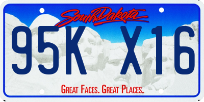 SD license plate 95KX16