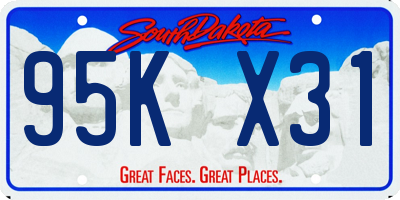 SD license plate 95KX31